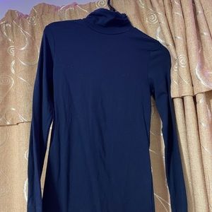 blue turtle neck shirt